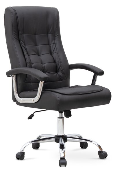 Офис стол Vision TopMebel от PU кожа в черен цвят 63x70x112/120cm