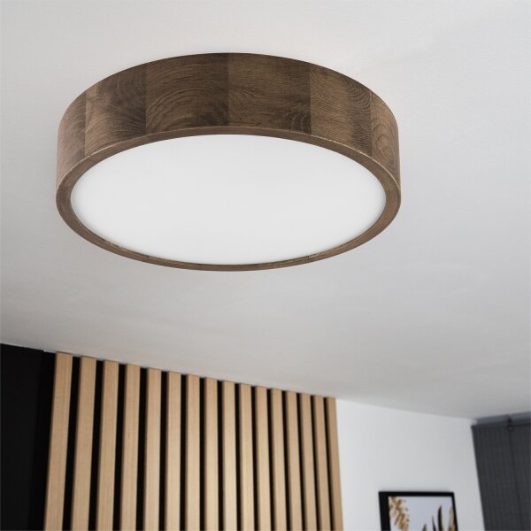 Brilagi - LED таванно осветително CARVALHO 2xE27/60W/230V дъб орех Ø37 см