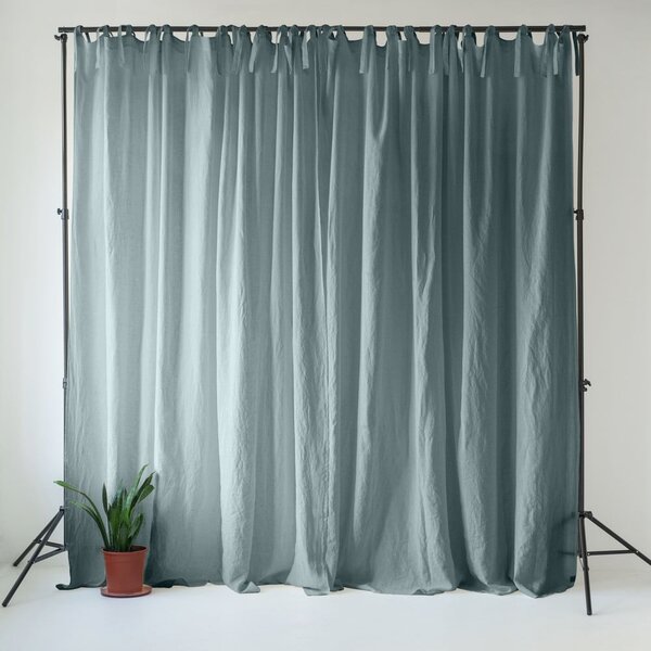 Сиво-синьо ленено перде 140x300 cm Blue Fog – Linen Tales