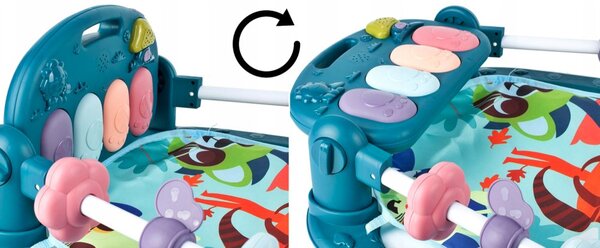 Детско одеяло за игра - синя образователна постелка с играчки, светлина и мелодии