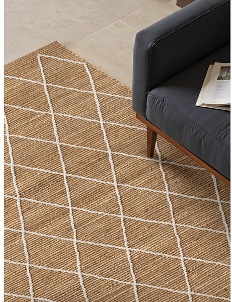Ръчно изработен ютен килим в естествен цвят 80x150 cm Kunu – Hanse Home