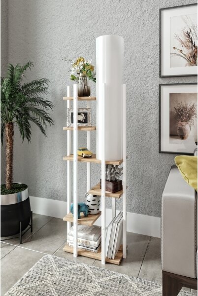Подова лампа с рафтове VOGUE 1xE27/40W/230V 160 см бял