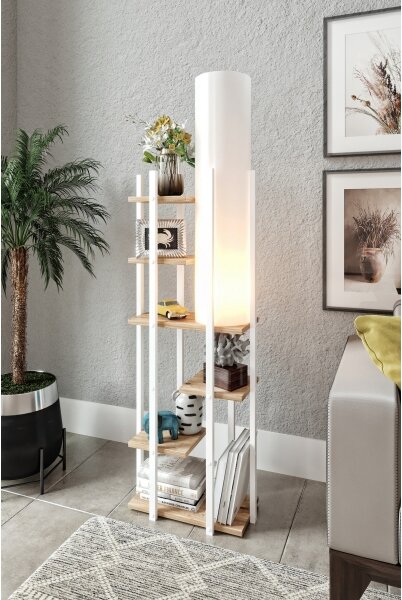 Подова лампа с рафтове VOGUE 1xE27/40W/230V 160 см бял