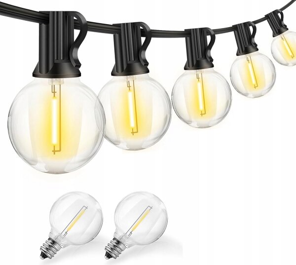 LED гирлянд за външна употреба с възможност за димиране 25xE12/1W/24/230V 17,5 m IP65 черен + дистанционно управление