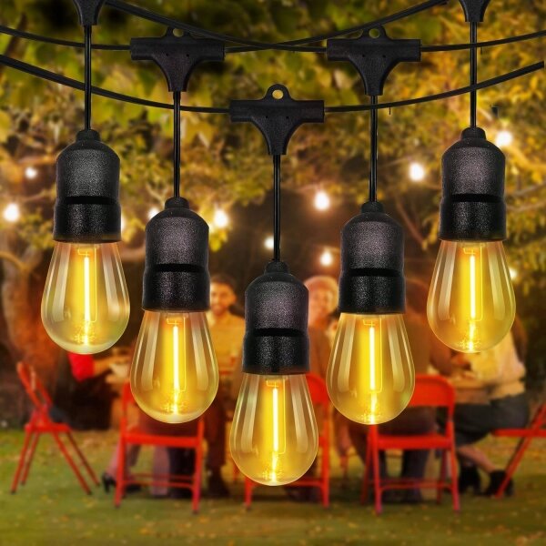 LED външен декоративен гирлянд 10xE27/1W/230V 6,44 m IP44 черен