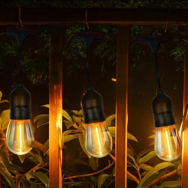 LED външен декоративен гирлянд 10xE27/1W/230V 6,44 m IP44 черен