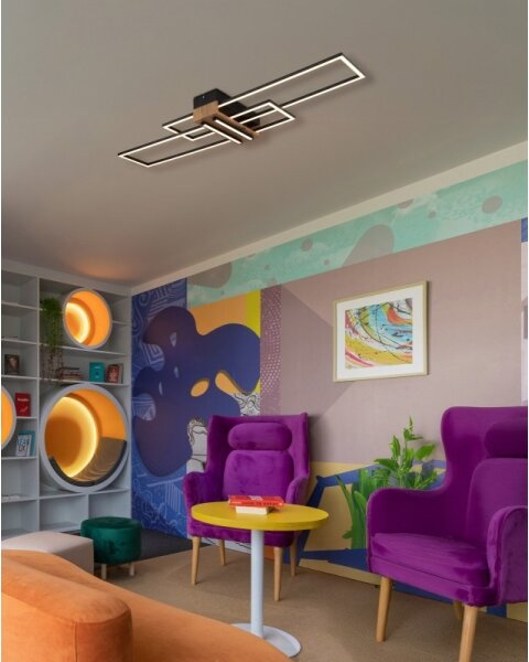 Globo 67208-40N - LED Плафониера DAKARI LED/40W/230V 3000K 25x100 см черен