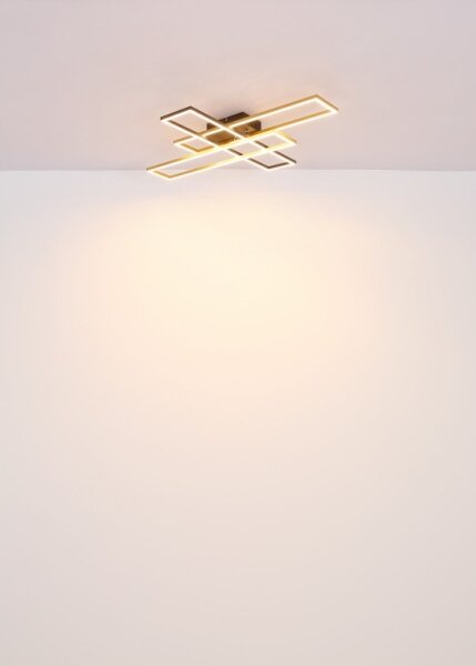 Globo 67208-40G -LED Плафониера DAKARI 40W/230V 3000K 60x80 см черен/златист
