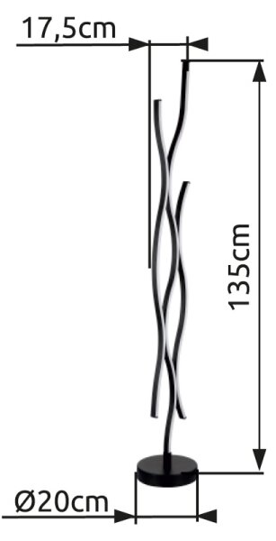 Globo 67206S - LED Лампион GERONIMO LED/28W/230V 3000K черен