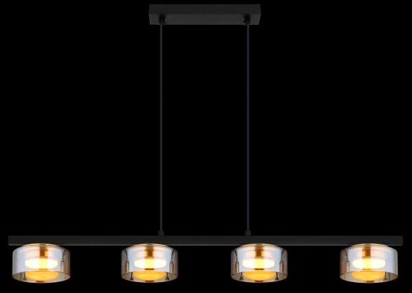 Globo 16055-4HG - LED Пендел HIGGINS 4xGX53/6W/230V опушен/кафяв