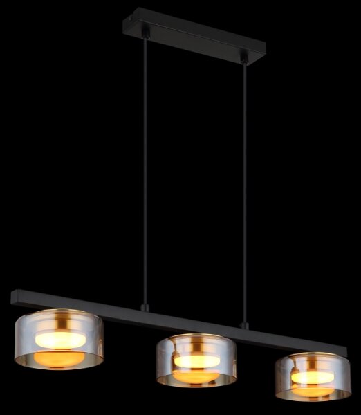 Globo 16055-3HG - LED Пендел HIGGINS 3xGX53/6W/230V опушен/кафяв