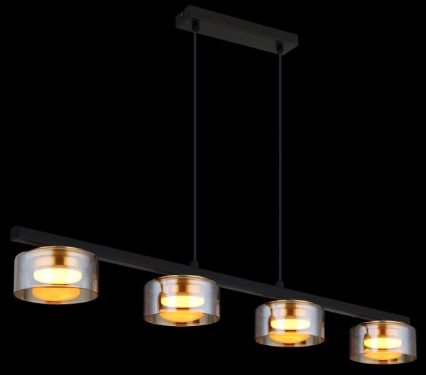 Globo 16055-4HG - LED Пендел HIGGINS 4xGX53/6W/230V опушен/кафяв