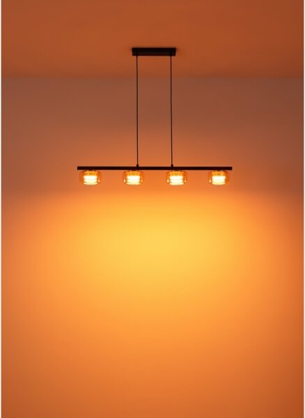 Globo 16055-4HG - LED Пендел HIGGINS 4xGX53/6W/230V опушен/кафяв