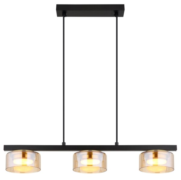 Globo 16055-3HG - LED Пендел HIGGINS 3xGX53/6W/230V опушен/кафяв