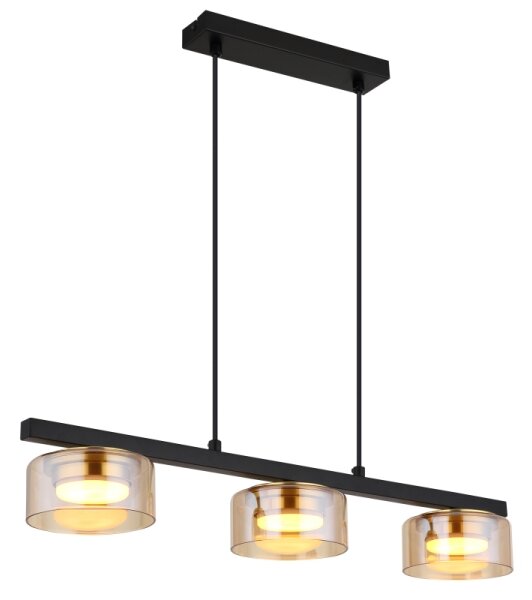 Globo 16055-3HG - LED Пендел HIGGINS 3xGX53/6W/230V опушен/кафяв