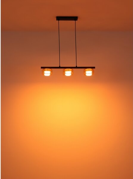 Globo 16055-3HG - LED Пендел HIGGINS 3xGX53/6W/230V опушен/кафяв