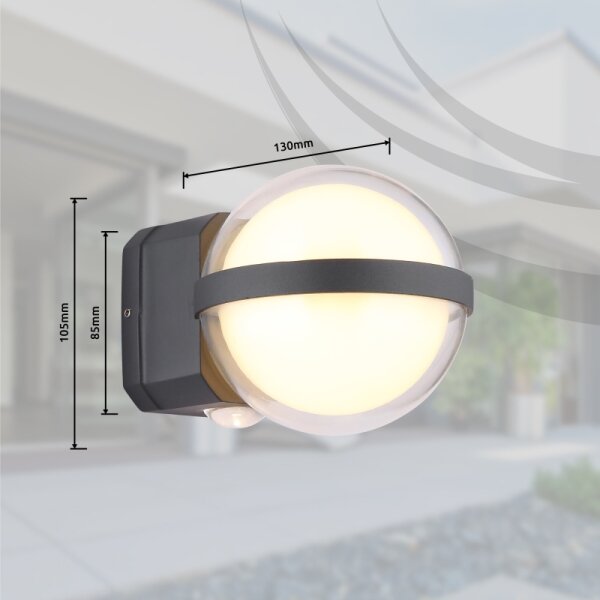 Globo 34157 - LED Екстериорен аплик ILLI LED/12W/230V IP54 черен