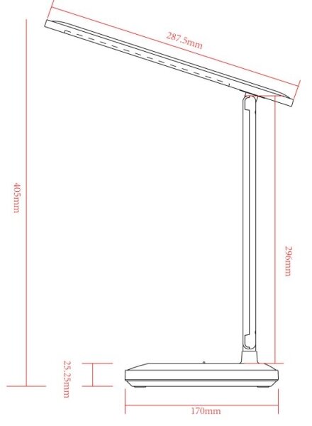 Globo 58481S - LED настолна лампа LORNA, 3W, 5V, 1800 mAh, черна