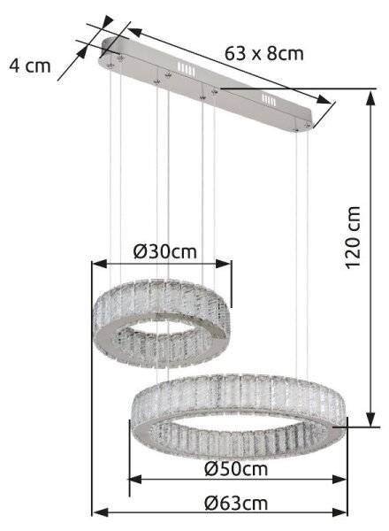 Globo 67162-80 - LED регулируем полилей MUCKY 80W/230V 2700-6000K + DO