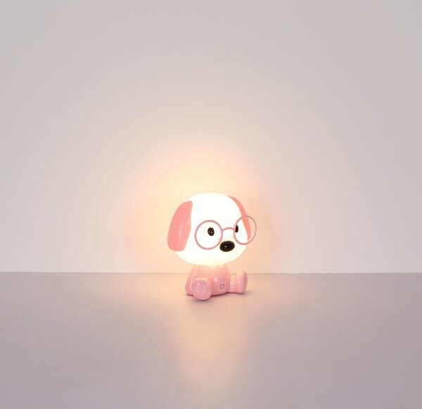 Globo 21761P - LED детска нощна лампа PUPPY 1W/5V 500 mAh розова