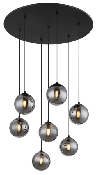 Globo 56133-7H - LED Пендел RIHA 7xG9/3,5W/230V опушен/черен