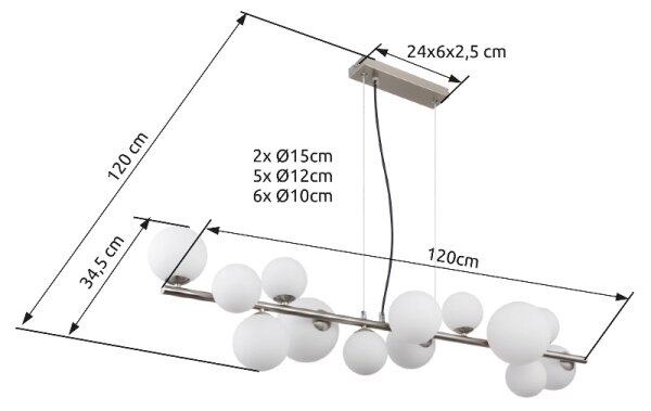 Globo 56140-13H - LED Лампион RIHA 13xG9/3,5W/230V бял