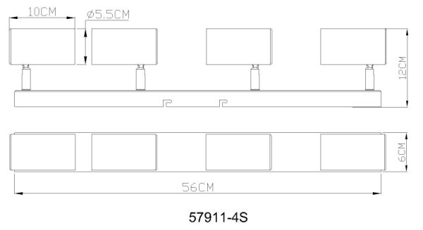Globo 57911-4S - Спот ROBBY 4xGU10/25W/230V