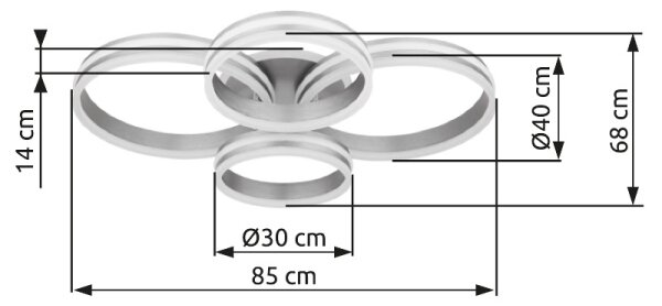 Globo 67260-90 - LED таванно осветително RUBIO LED/90W/230V 68x85 см + DO