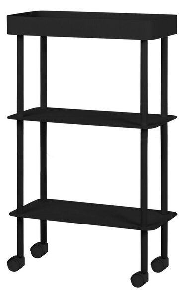 Черен метален подвижен стелаж 60x97x30 cm Nolle – noo.ma