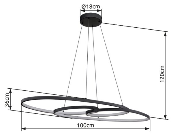 Globo 67177-40 - LED полилей SPIRA LED/39W/230V 2700/4000/6500K