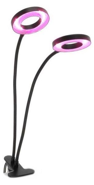 LED гъвкава настолна лампа с клипс за растения VITARO 2xLED/4W/230V черна
