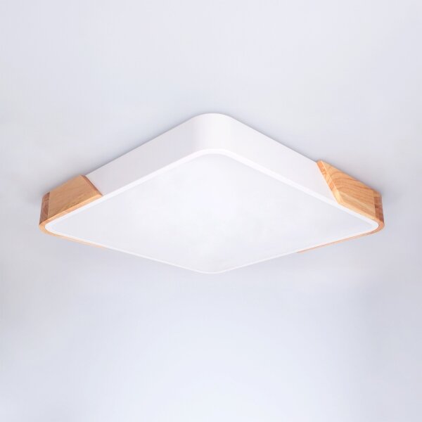 Brilagi - Димируемо LED осветително тяло PILANA LED/48W/230V дъб/бяло 42x42 см + дистанционно управление