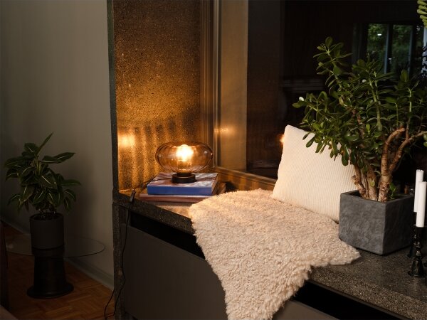 Osram - Настолна лампа DECOR SMOKE 1xE27/12W/230V черна/димно сива