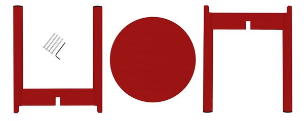 Червен стол от масивен бук Hopp – noo.ma