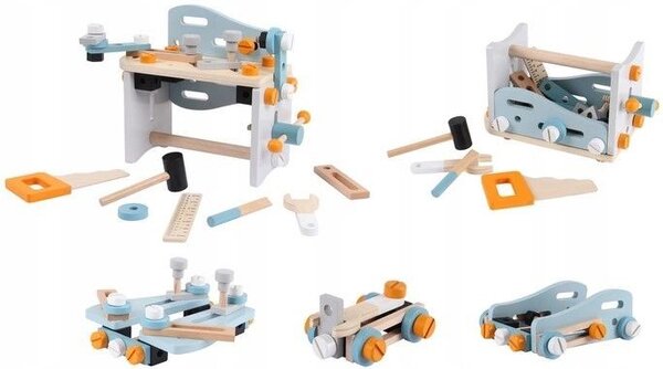 Дървена работилница за деца ECOTOYS маса за инструменти