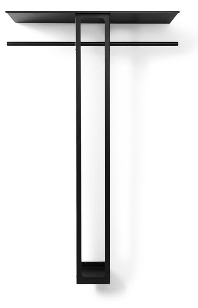 Черна стоманена стенна закачалка с рафт 100 cm Luno Large – Spinder Design