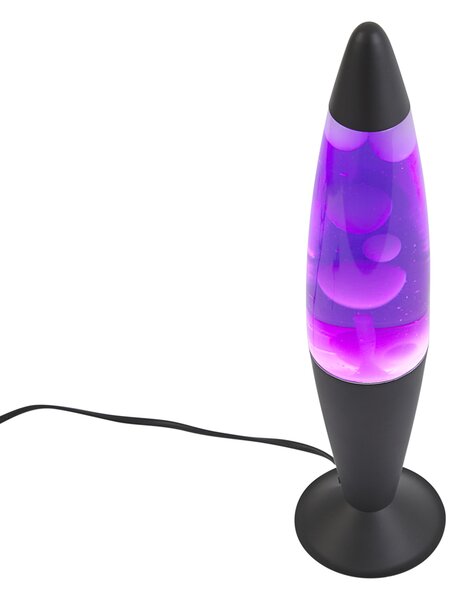 Лава лампа лилава с бял восък с LED - Molten Lava