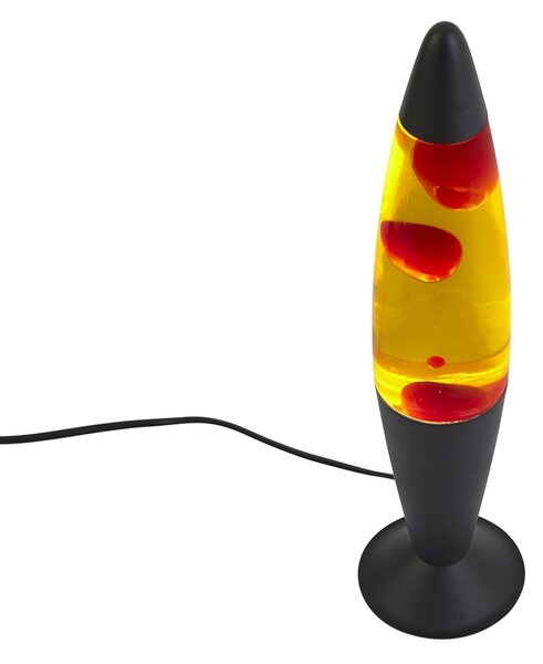 Лава лампа Molten Lava жълта с червен восък с LED