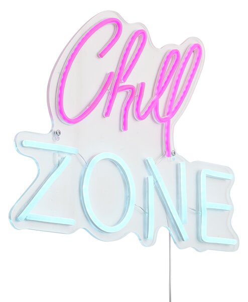 Неонова стенна лампа розова със синьо с LED - Chill Zone