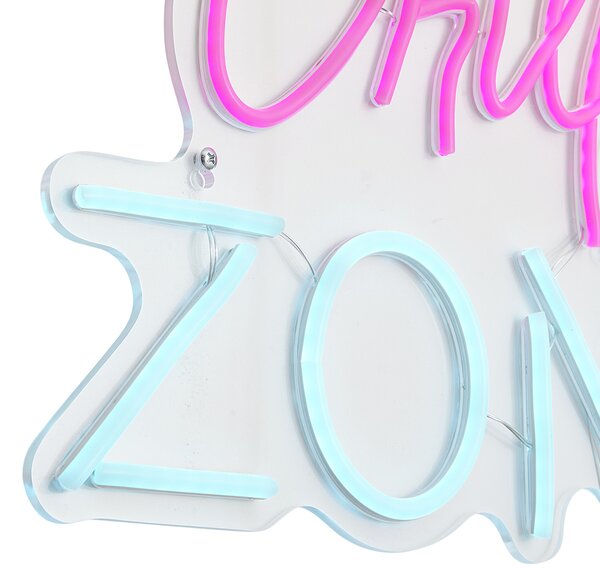 Неонова стенна лампа розова със синьо с LED - Chill Zone