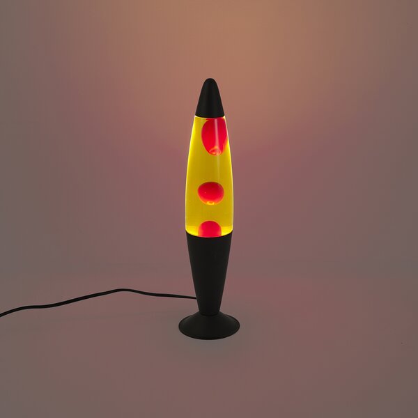 Лава лампа Molten Lava жълта с червен восък с LED