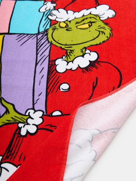 Sinsay - Детска памучна хавлиена кърпа с коледен принт Grinch - червeн
