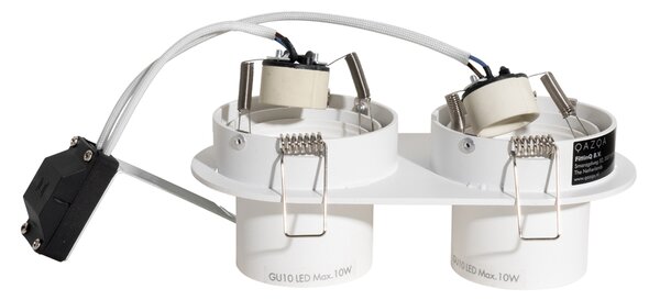 Комплект от 6 бели двойни вградени лунички GU10 50мм - Installa