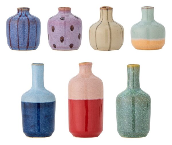 Глинени ръчно рисувани вази в комплект 7 бр. (височина 14 cm) Maien – Bloomingville