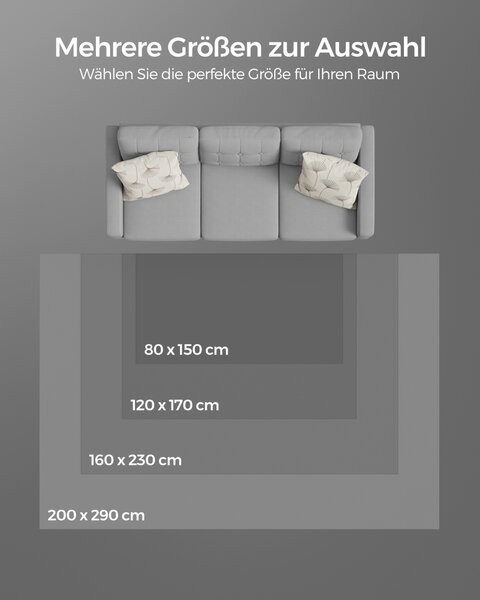 Килим Songmics тъмен сив 230x160x0.1 см