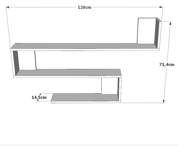 Рафт Wl10 Бял 120x71.4x14.5 см