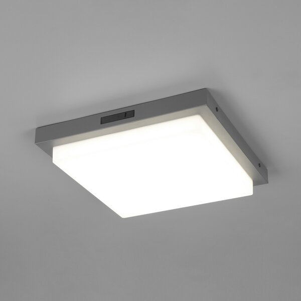 Trio Lighting LED външна стена Bermejo, ъглова, сензор, CCT, антрацит, Сив, Метал