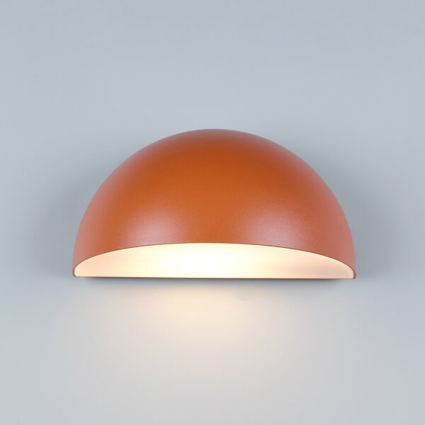 Trio Lighting Външна лампа за стена Maas, кайсия, алуминий под налягане, E27, Затъмняване, Оранжев, Алуминий, Скандинавски