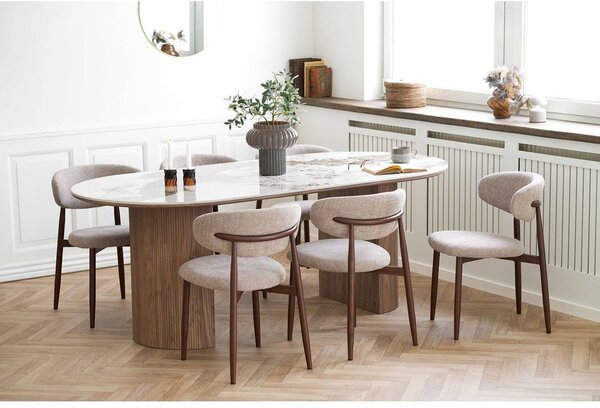 Трапезна маса с плот от имитация на мрамор 100x210 cm Athens – House Nordic