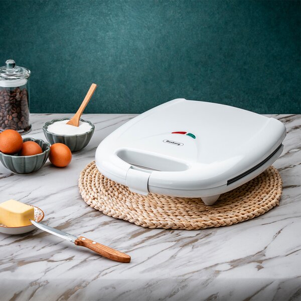 Уред за сладки орехчета Rosberg Premium RP51442E, 1200W, За 24 сладки, Незалепващи плочи, Бял